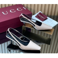 Shop Duplicate Gucci Patent Leather Slingbacks Pump 5.5cm Pale Pink 2026 GG030505