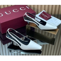 Pretty Style Gucci Patent Leather Slingbacks Pump 5.5cm White 2026 GG030505