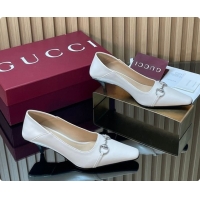 Grade Quality Gucci Vittoria Pumps 5.5cm in Nappa Leather with Horsebit White 2026 862776