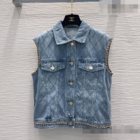 Luxury Discount Chanel Denim Vest CH081222 Blue 2026