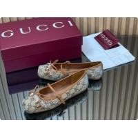 Sumptuous Gucci Crystal GG Canvas Horsebit Ballets Flat Beige 2026 848330