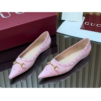 Luxury Gucci Savoy Ballerina in Leather & GG Canvas 875050 Pink 2026
