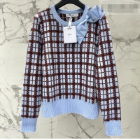 Modern Classic Dior Blue and Brown Check'n'Dior Wool Knit Sweater CD11431 2026
