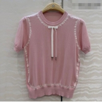 Reasonable Price Dior Knit Short-sleeved Sweater D42116 Pink 2026