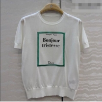 Fashionable Cheap Dior Silk Short-sleeved Sweater DR042216 White 2026