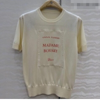 Original Cheap Dior Satin Short-sleeved Sweater DR042215 Beige 2026