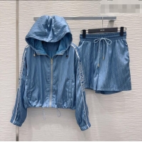 Modern Classic Dior Jacket and Shorts Set DR042301 Blue 2026