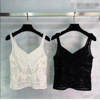 Pretty Style Dior Knit Crochet Vest DR042312 White/Black 2026