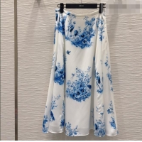 Luxury Cheap Dior Printed Skirt DR042331 White/Blue 2026