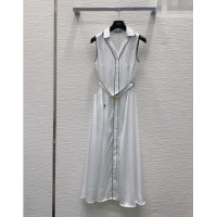 Stylish Discount Dior Dotted Printed Dress DR042332 White 2026