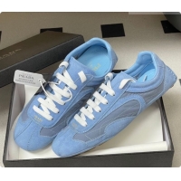 Luxury Discount Prada Montecarlo Re-Edition 2005 suede and Re-Nylon sneakers Blue 2026 1E247O