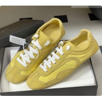 Luxury Prada Montecarlo Re-Edition 2005 suede and Re-Nylon sneakers Yellow 2026 1E247O
