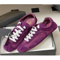 Popular Style Prada Montecarlo Re-Edition 2005 suede and Re-Nylon sneakers Dark Purple 2026 1E247O