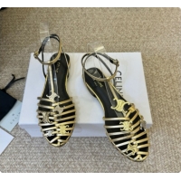 Most Popular Celine Cage Flat Sandals in Calfskin C080324 Gold 2026