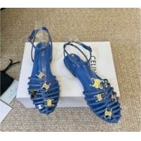 Good Looking Celine Cage Flat Sandals in Calfskin C080325 Blue 2026