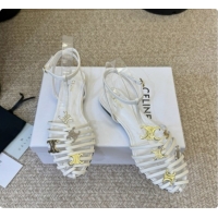 Good Quality Celine Cage Flat Sandals in Calfskin C080327 White 2026