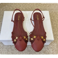 Sophisticated Celine Cocktail Sandals in Calfskin C080329 Burgundy 2026