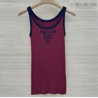 Buy Discount Prada Knit Stripe Vest P041108 Red/Black 2026