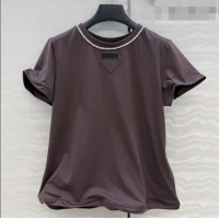 Good Product Prada Cotton T-shirt P041119 Brown 2026