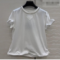 Best Grade Prada Cotton T-shirt P041120 White 2026