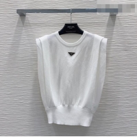 New Release Creation Prada Knit Vest PR042203 White 2026