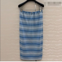 Good Looking Prada Cotton Striped Polo Skirt PR042220 Blue 2026