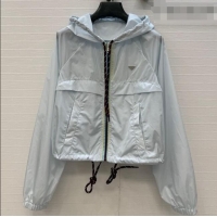 Luxury Cheap Prada Nylon Short Jacket PR042306 Blue 2026