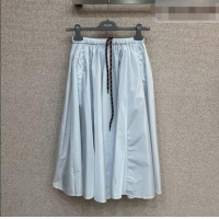 Sophisticated Cheap Prada Cotton Skirt PR042309 Light Blue 2026