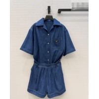 Shop Discount Prada Denim Jumpsuit PR042330 Blue 2026