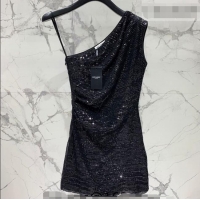 Good Looking Saint Laurent Sequins Dress YSL032528 Black 2026