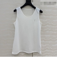 Well Crafted Saint Laurent Cotton Vest SL041426 White 2026