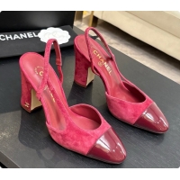 Low Cost Chanel Suede & Patent Leather Slingbacks Pump CH072706 Burgundy 2026