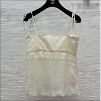 Famous Brand Valentino Lace and Linen Vest 0423 White 2026
