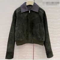 Chic Discount Bottega Veneta Suede Lambskin Leather Jacket BV032504 Green 2026
