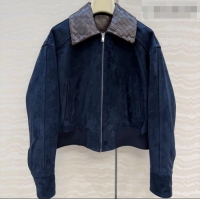 Good Taste Bottega Veneta Suede Lambskin Leather Jacket BV032504 Blue 2026