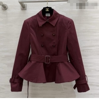 Top Quality Burberry Short Trench Coat B081348 Burgundy 2026