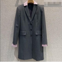 Reasonable Price Discount Miu Miu Wool Coat 0421 Grey/Pink 2026