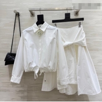 Buy Discount Loewe Shirt and Skirt Set LW042301 White 2026