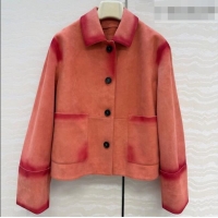 Traditional Discount Loewe Suede Lambskin Jacket LW042318 Pink 2026
