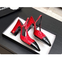 Good Product Chanel Crocodile Pattern Calfskin & Patent Leather Slingbacks Pump CH072720 Red 2026