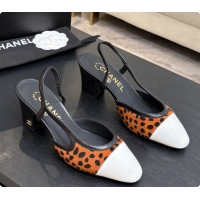 Top Design Chanel Mixed Fibers & Patent Leather Slingbacks Pump 6.5cm Heel CH072726 Brown 2026