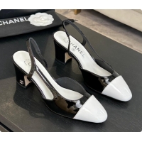 Top Grade Chanel Patent Leather Slingbacks Pump 6.5cm Heel CH072737 Black 2026