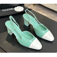 Classic Hot Chanel Lambskin Slingbacks Pump 6.5cm Heel CH072739 Light Green 2026