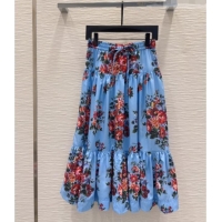 Promotional Dolce & Gabbana Printed Cotton Skirt DG042302 Blue 2026