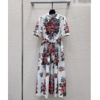 Grade Discount Dolce & Gabbana Printed Cotton Dress DG042302 White 2026
