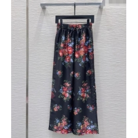 Original Cheap Dolce & Gabbana Printed Silk Pants DG042302 Black 2026