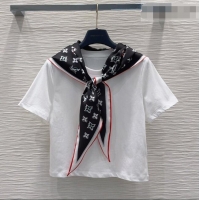 Buy Discount Louis Vuitton Cotton T-shirt with Scarf LV42107 White 2026