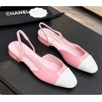 Unique Style Chanel Patent Leather Slingbacks Flat CH072748 Pink 2026