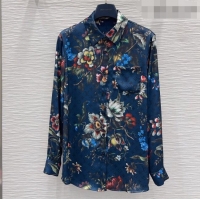 Best Grade Louis Vuitton Printed Shirt LV041438 Deep Blue 2026