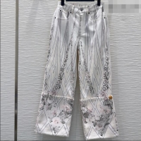 Top Quality Louis Vuitton Printed Cotton Pants LV042301 White 2026